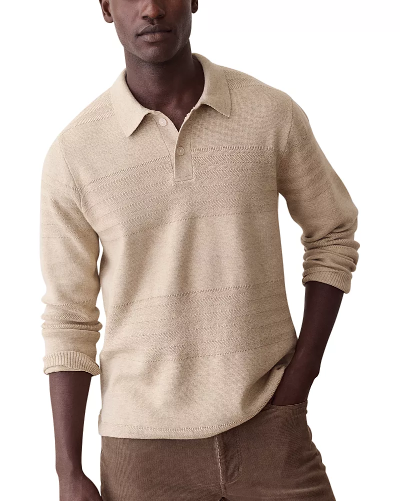 Marine Layer Rugby Relaxed Fit Cotton Polo Sweater