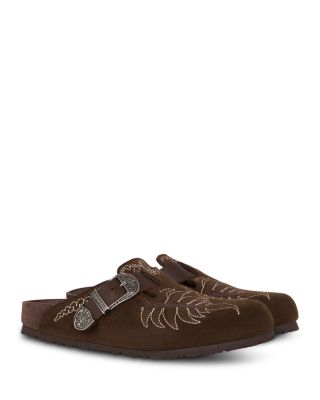 x Etro Women's Boston Suede Embroidered Mule Flats