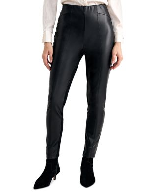 Alora Faux Leather & Pont&eacute; Knit Mix Trousers