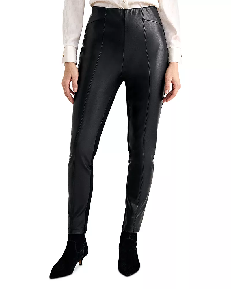 Phase Eight Alora Faux Leather & Ponte Knit Mix Trousers