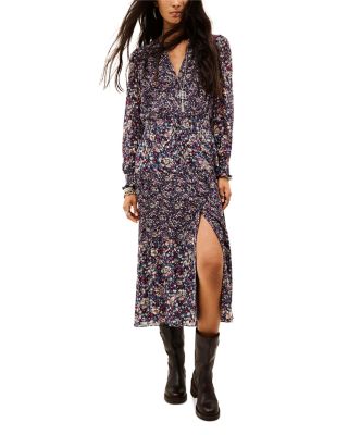 Kacy Split Neck Midi Dress