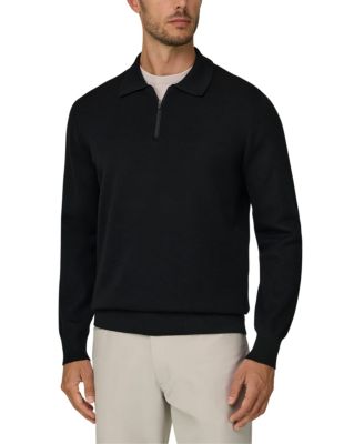  Quarter-Zip Wool Blend Wooltech Knitted Polo Shirt