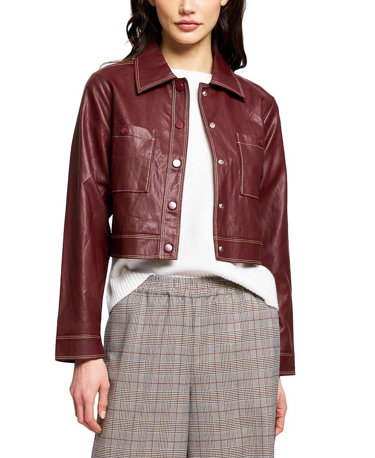 Central Park West Women's Hazel Topstitched Jacket