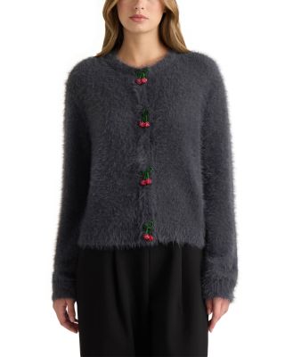 Cherry Button Crewneck Cardigan