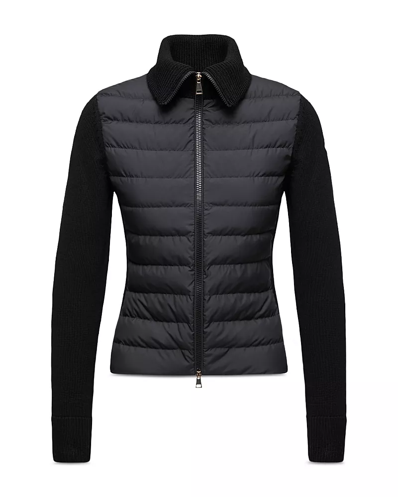 Moncler Down Mixed Media Cardigan