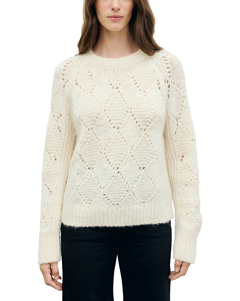 Gerard Darel Roch Wool Blend Open Knit Pullover Sweater