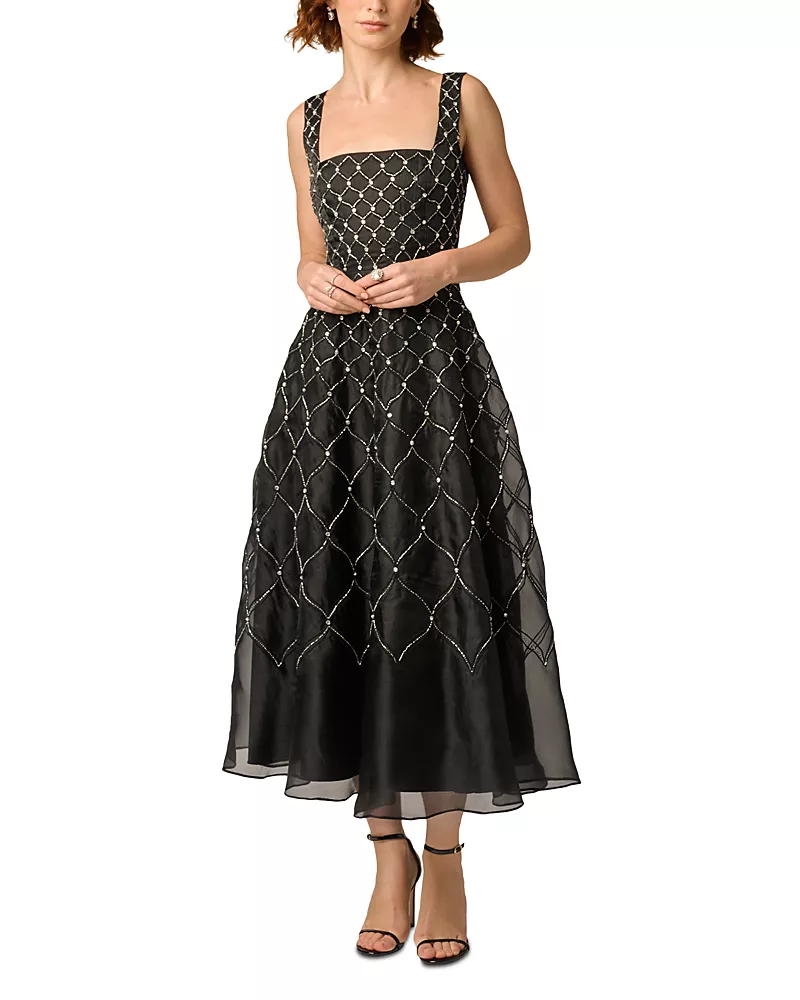 Aidan Mattox Beaded Midi Dress