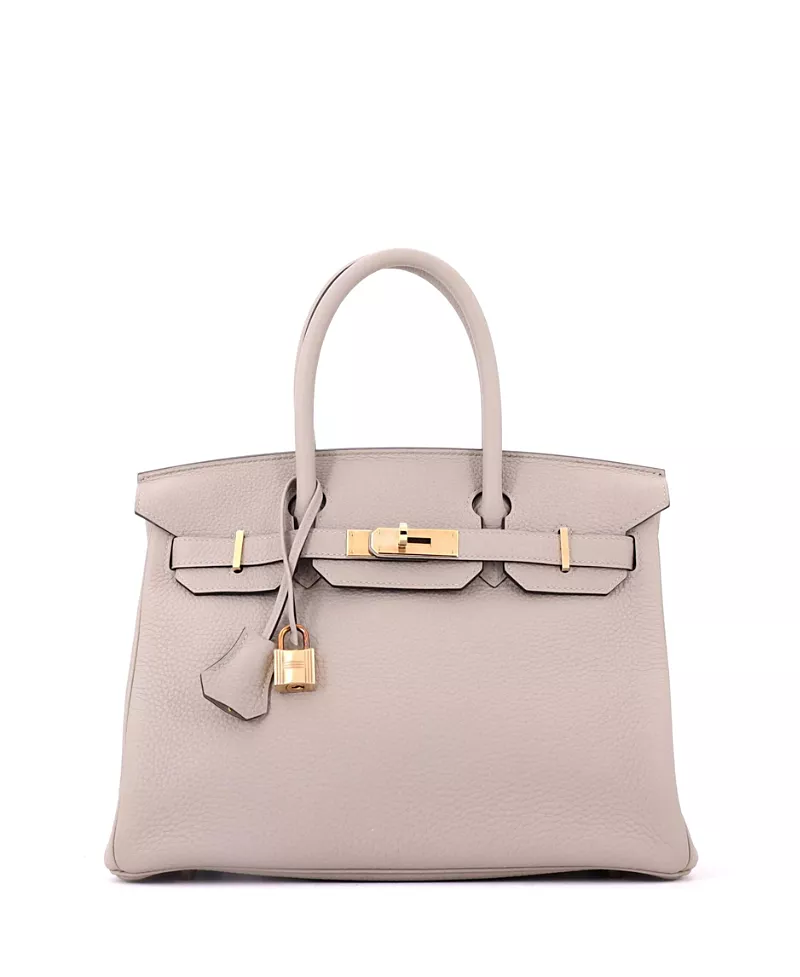 Pre-Owned HERMES Birkin 30 Togo Leather & Rose Gold Tone Satchel