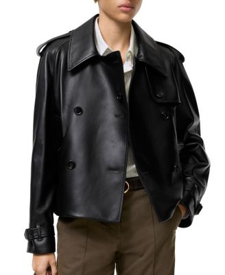 Cropped Leather Mayfair Trench Jacket