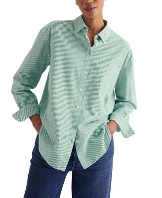 Sea Path Oversized Poplin Shirt