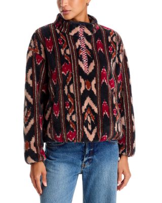 Ridge Printed Mocked Neck Pullover Jacket