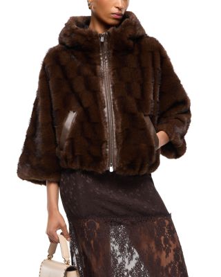 Hooded Faux Fur Zippered Coat