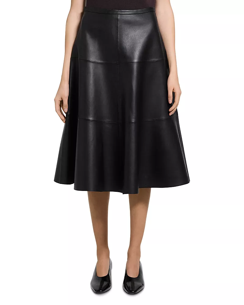 Theory Leather Circle Skirt