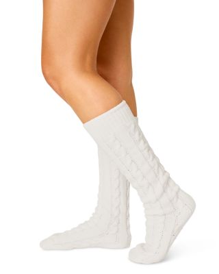 Cable Knit Grip Crew Socks