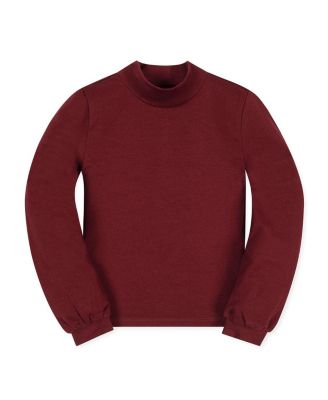 Girls' Organic Mock Neck Balloon Sleeve Knit Top - Little Kid, Big Kid