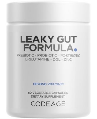 Leaky Gut, L-Glutamine Supplement, Licorice Root, Pre + Probiotics, Postbiotic