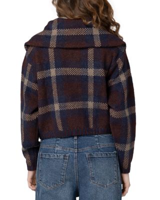 Plaid Funnel Collar Jacket - thumbnail 4