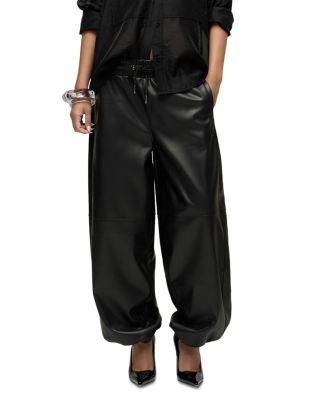 Hudson Faux Leather Balloon Joggers In Black