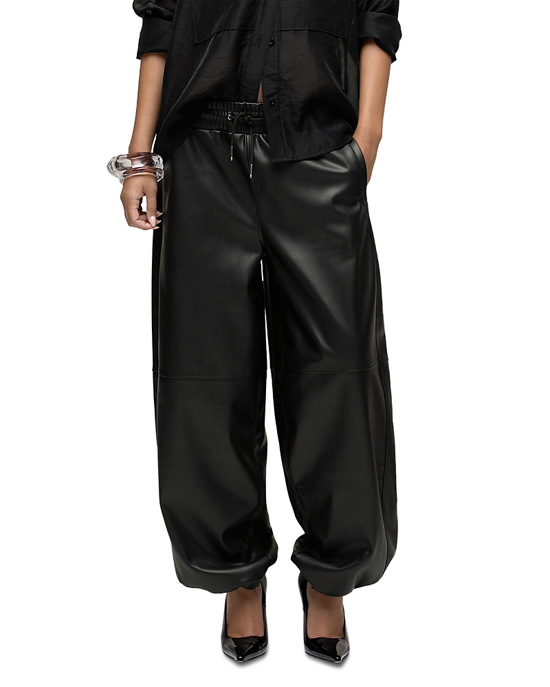 Hudson Faux Leather Balloon Joggers In Black