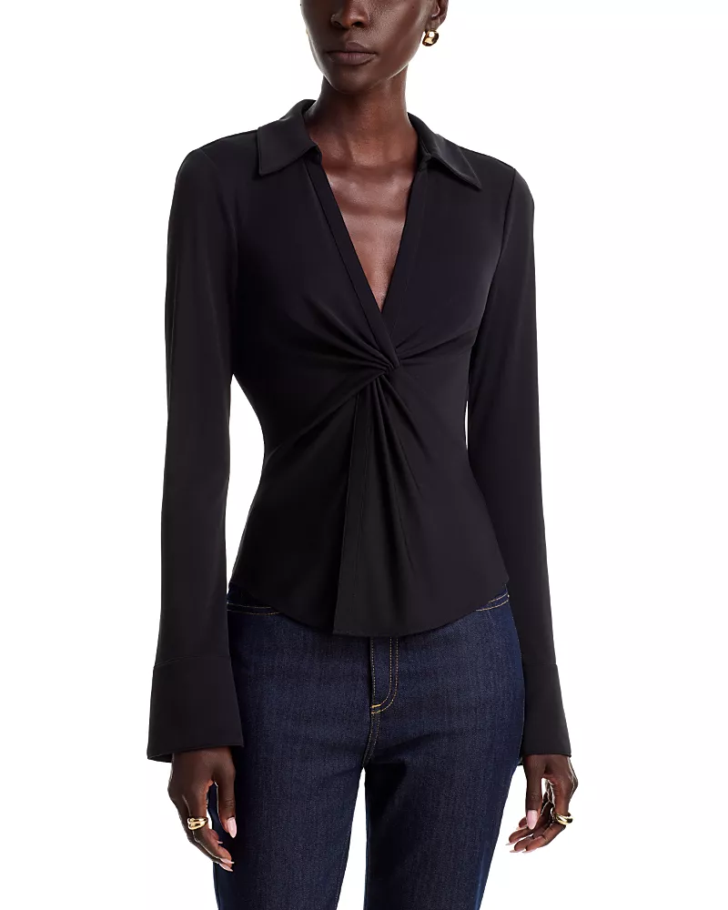 Cinq a Sept Mckenna Matte Jersey Twist Front Top