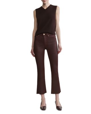 Bridget Instasculpt™ High Rise Cropped Bootcut Jeans in Vin Rouge Coated