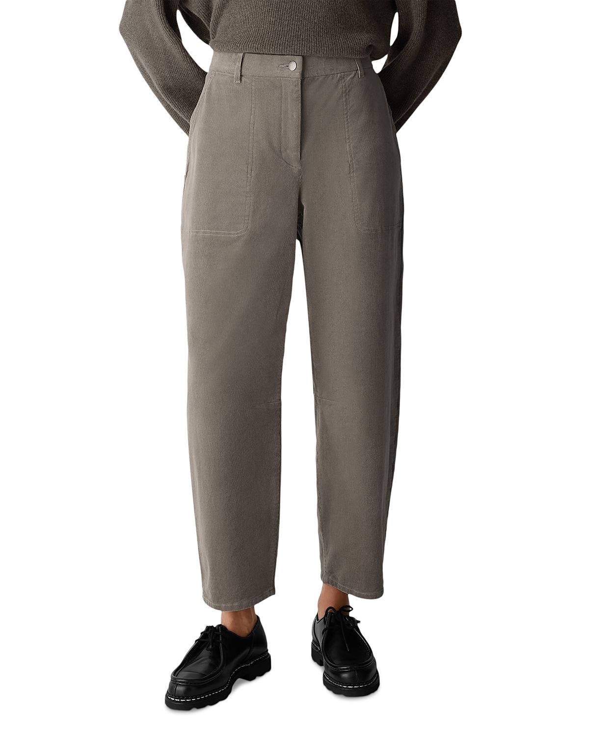 Eileen Fisher Cotton Stretch Corduroy Ankle Arch Pants