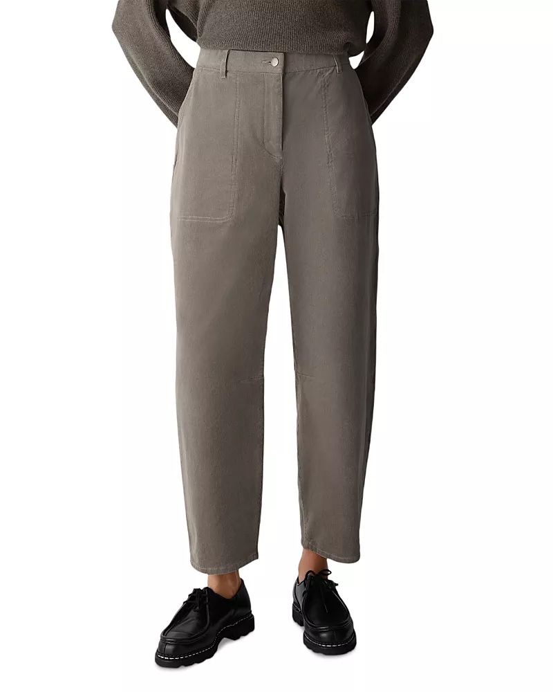 Eileen Fisher Cotton Stretch Corduroy Ankle Arch Pants
