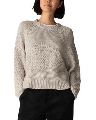Cotton Textured Crewneck Sweater