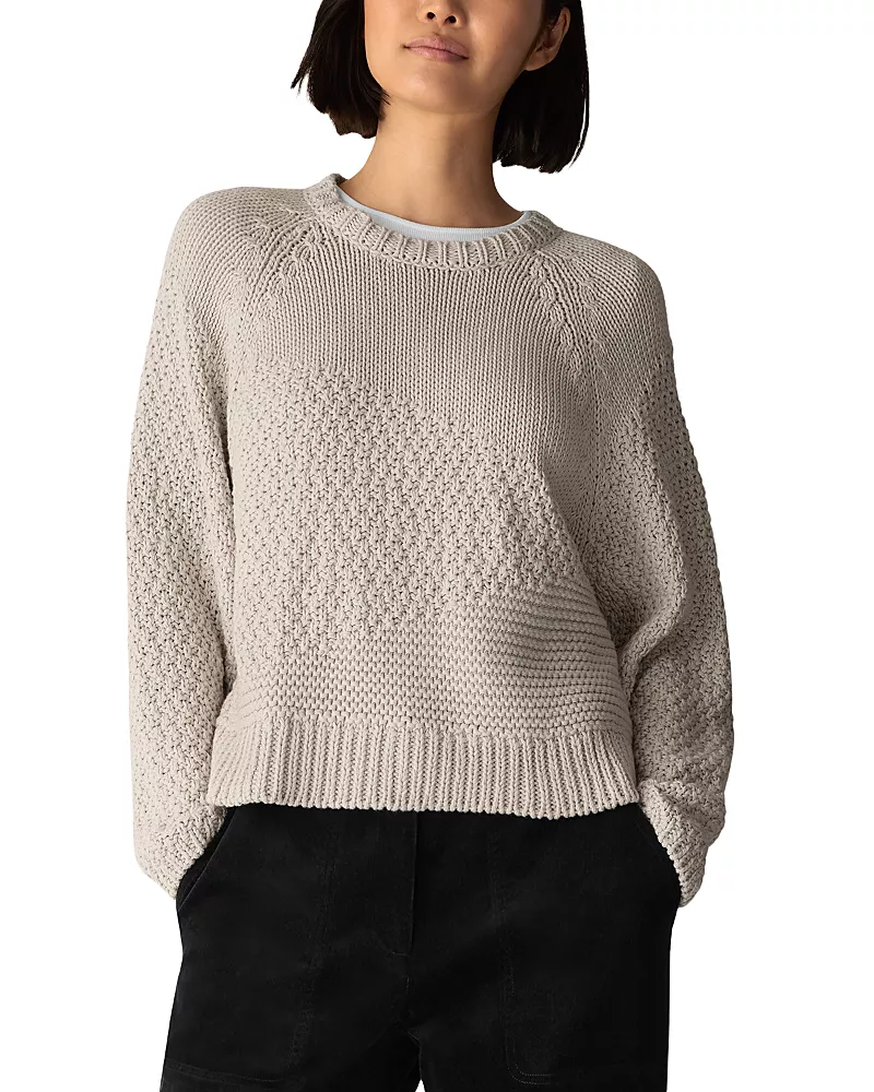 Eileen Fisher Cotton Textured Crewneck Sweater