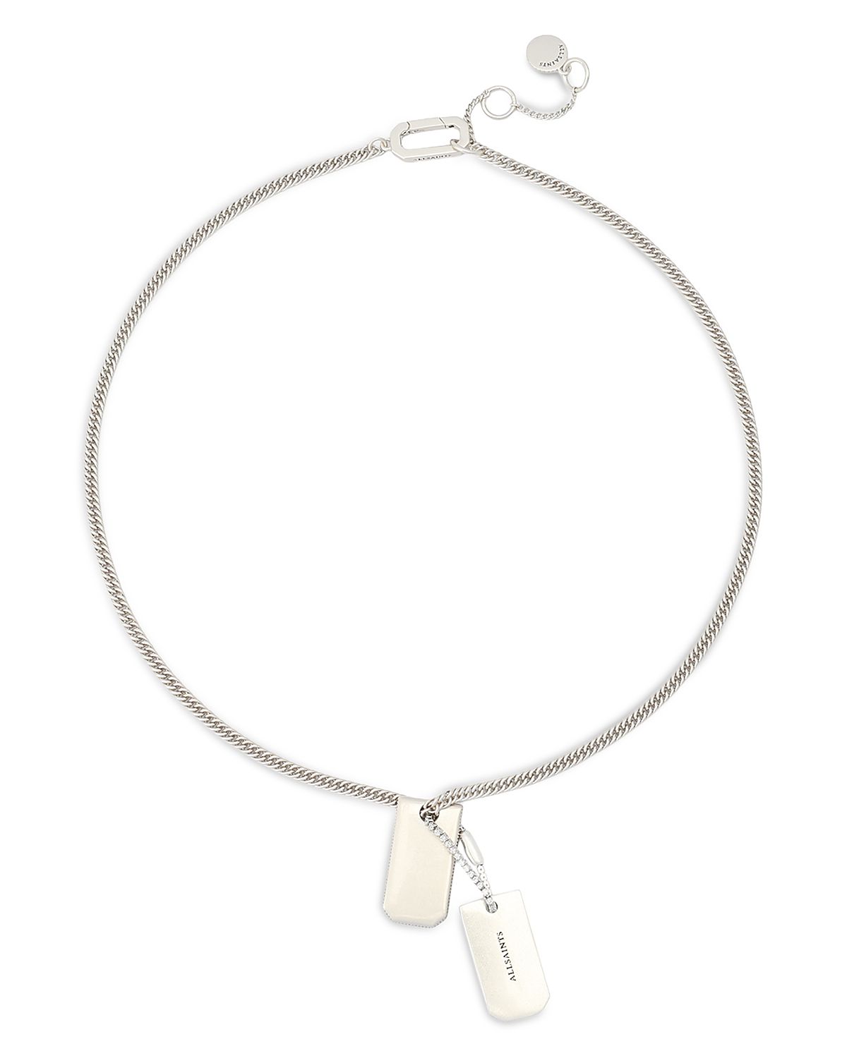 Allsaints Phoebe Signature Dog Tag Pendant Necklace,