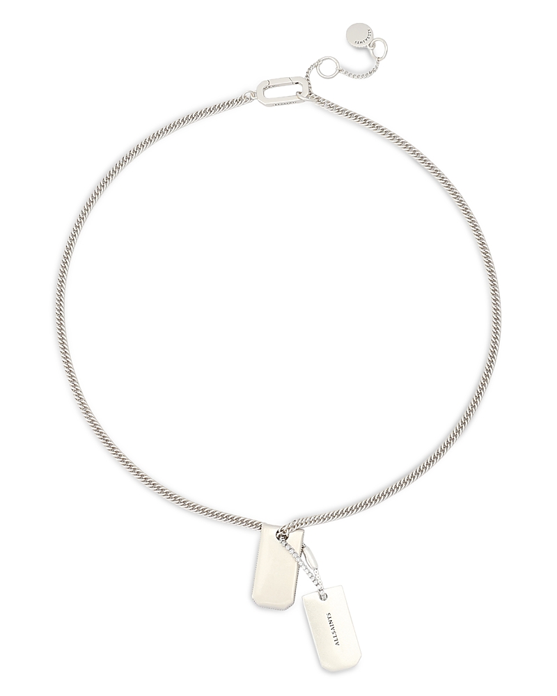 Allsaints Phoebe Signature Dog Tag Pendant Necklace, 16-18 · OS