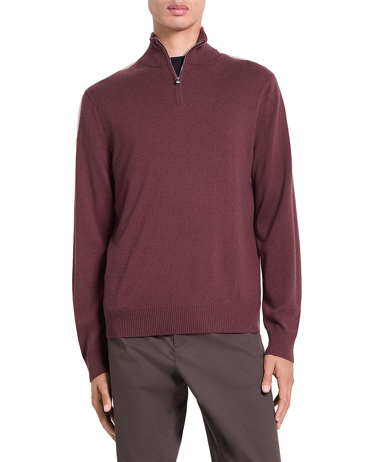 Theory Hilles Cashmere Quarter Zip Sweater