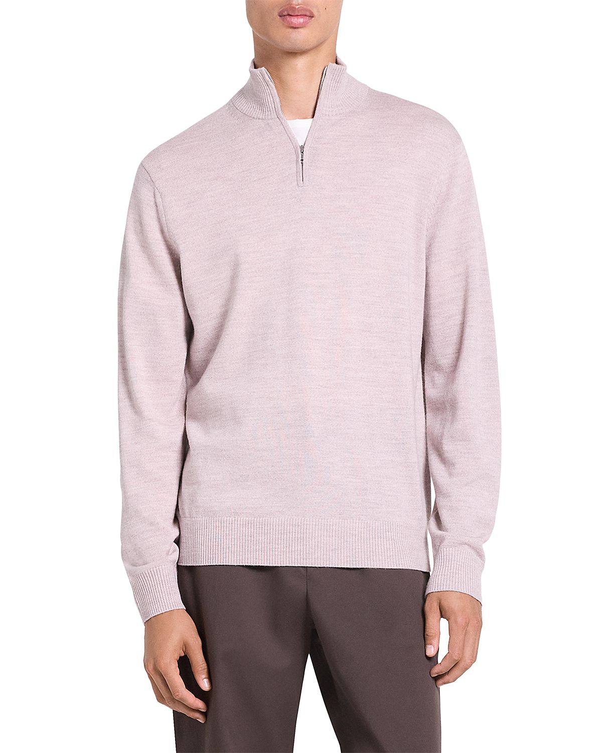 Theory Hilles Cashmere Quarter Zip Sweater