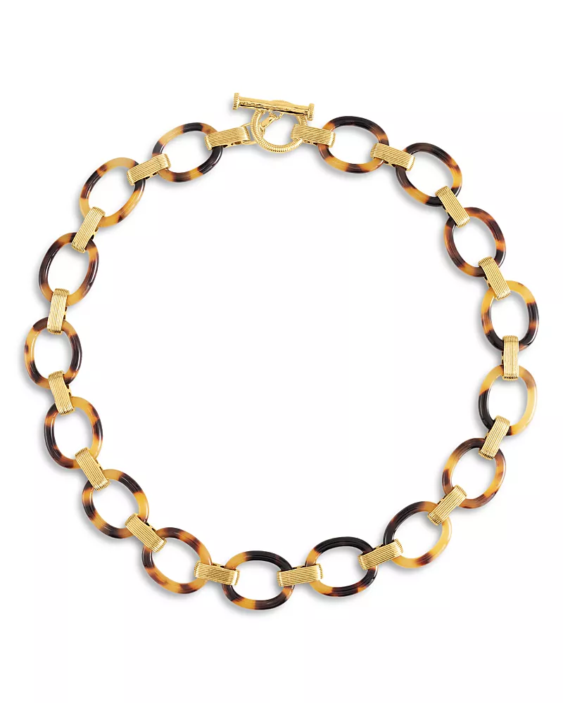 Anabel Aram Safari Tortoise Link Statement Necklace, 20