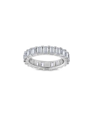 Diamond Emerald Cut Eternity Ring in 14K White Gold, 4.0 tcw