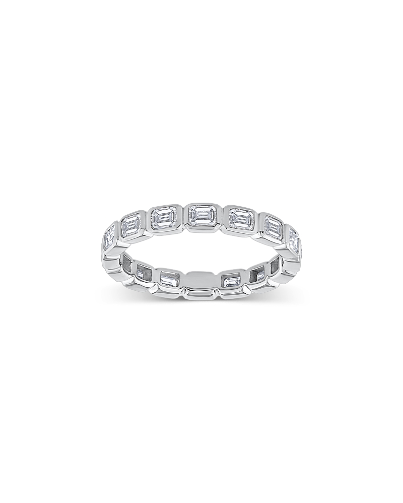 Bloomingdale's Fine Collection Diamond Emerald Cut Bezel Set Eternity Ring in 14K White Gold, 1.5 tcw