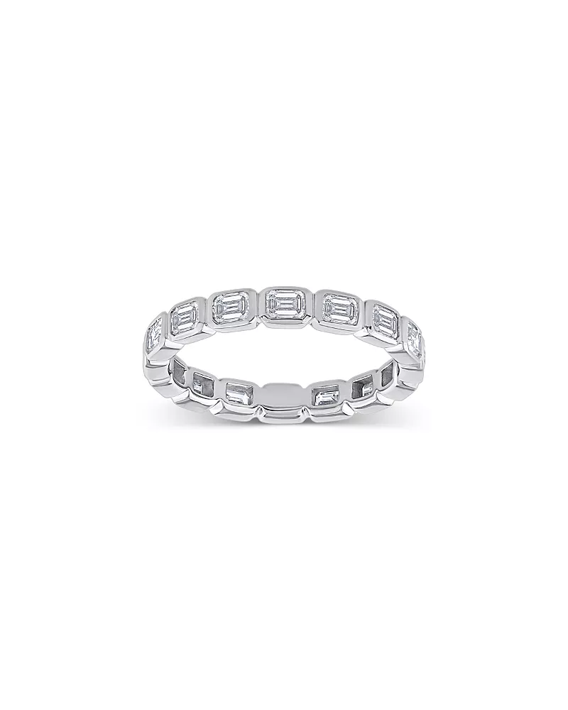Bloomingdale's Fine Collection Diamond Emerald Cut Bezel Set Eternity Ring in 14K White Gold, 1.5 tcw