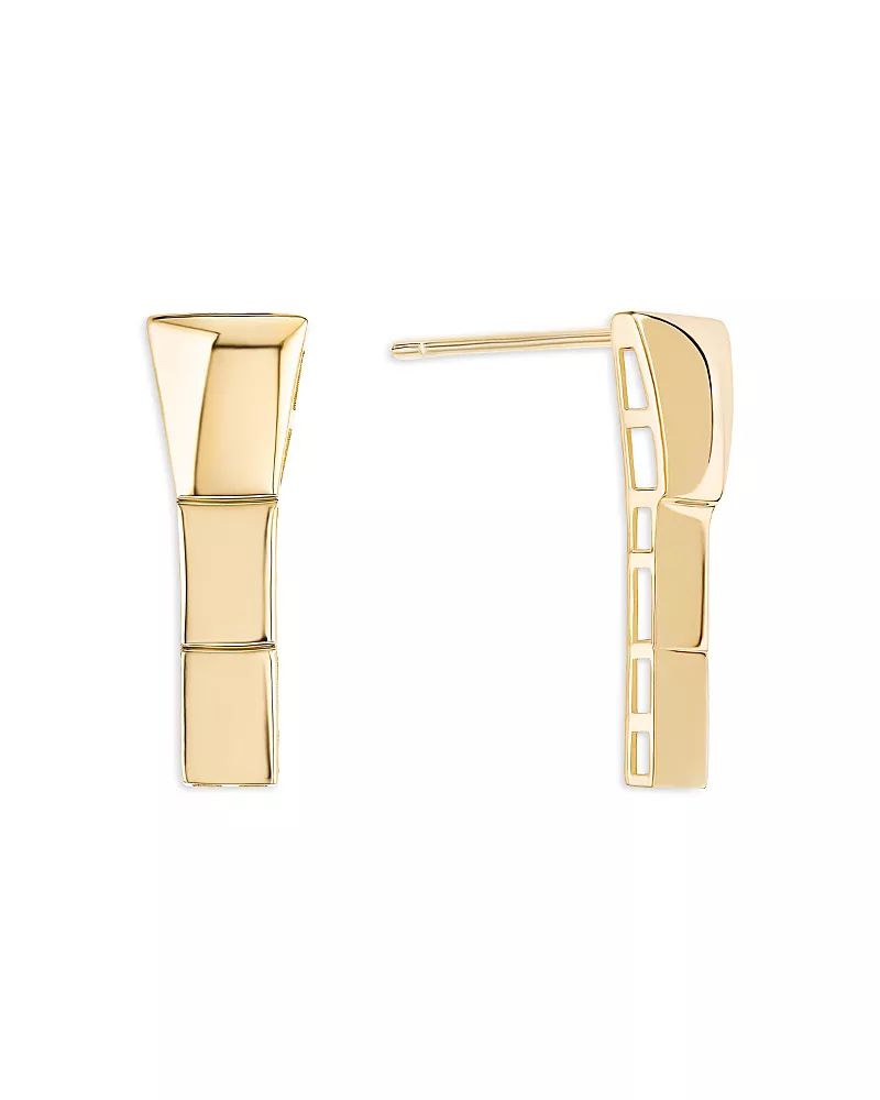 Lana 14K Yellow Gold Segmented Short Linear Drop Earrings