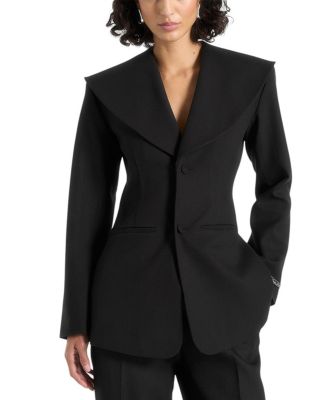Emy Tailored Cinch Waist Shawl Blazer