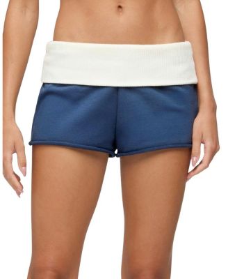  Stevie Contrast Foldover French Terry Shorts