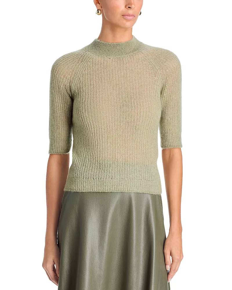 Hugo Boss Fewe Mock Neck Elbow Sleeve Sweater