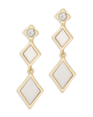 Nila Two Tone Drop Earrings, 1.3"L
