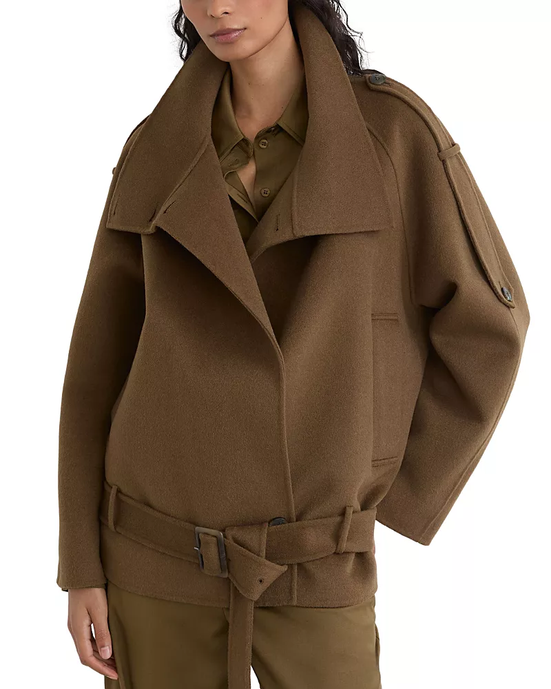 Reiss Lea Belted Wool Blend Coat