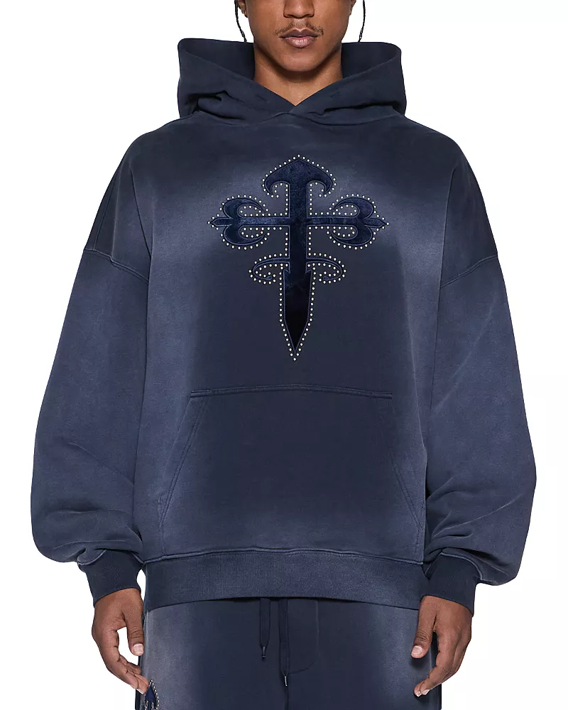 Ksubi Kaliba Ekcess Cotton Cross Graphic Hoodie