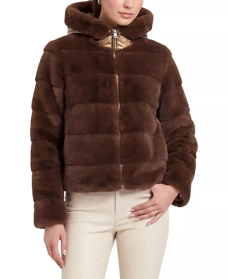 Lyla Grant Faux Fur Mink Reversible Parka