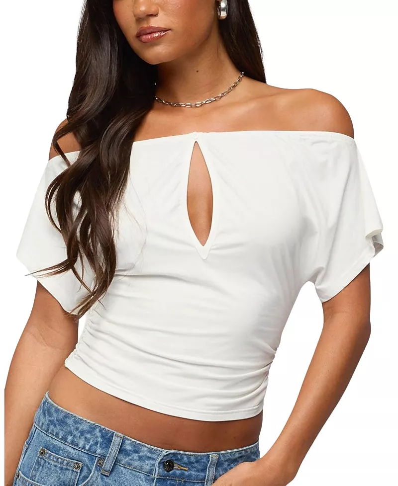 Edikted Hecate Off Shoulder Keyhole Top