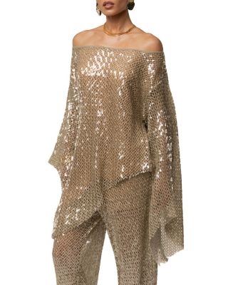  Sage Sheer Glow Sequin Top