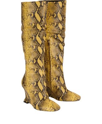 Women's Wedge Boots in Python-Effect Leather