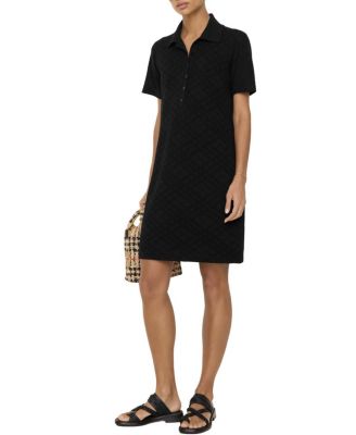  Check Wool Silk Polo Shirt Dress