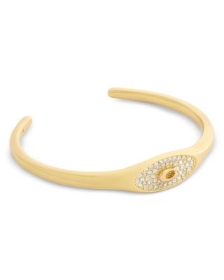 Signature C Pav&eacute; Signet Cuff Bracelet